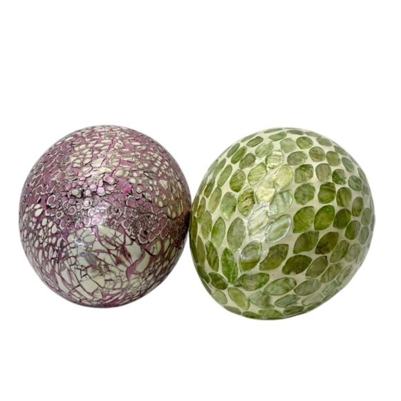 Handcrafted Mosaic Ceramic Egg Decor from Vietnam Green or Purple Decorative Art - Picture 3 of 7